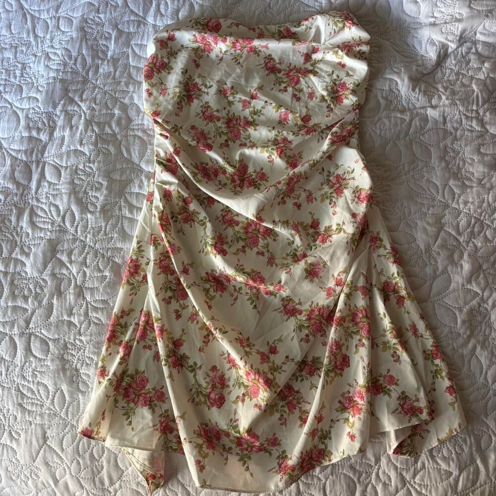 Women's Floral Strapless Dress